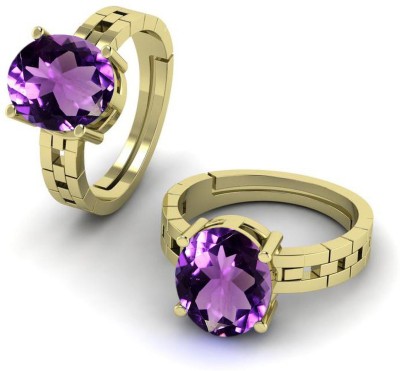 TODANI JEMS 11.25 Ratti 10.60 Carat Amethyst Adjustable Ring Original Certified Brass Amethyst Ring