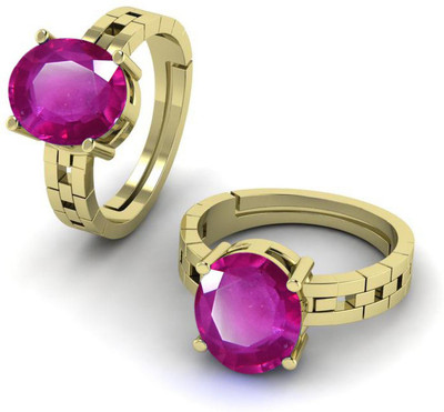 RSPR 11.25Ratti Natural Certified Ruby Manik Gemstone Panchdhatu Ring for Men & Women Brass Ruby Ring