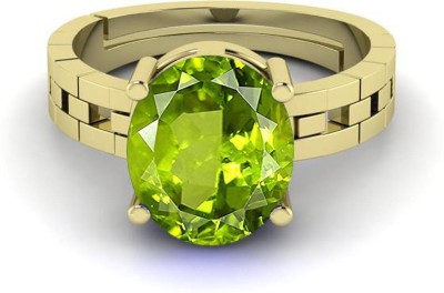 TODANI JEMS 14.25 Ratti 13.60 Carat Certified Natural Green Peridot Gemstone Adjustable Ring Brass Peridot Ring