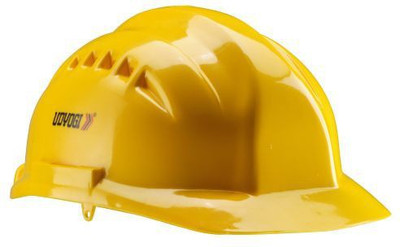 UDYOGI ULTRA VENT 7000 HDPE (High Density Polyethylene) Safety Helmet Industrial Yellow Safety Helmet Smooth Fininsh Adjustable Chin Strap (Pack of 1 ) Construction Helmet(Size - 51-62)