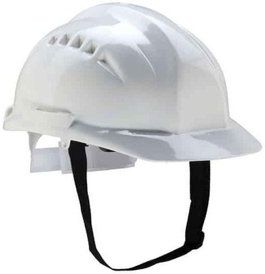 UDYOGI ULTRA VENT 7000 HDPE (High Density Polyethylene) Safety Helmet White Safety Helmet Smooth Fininsh Adjustable Chin Strap (Pack of 1 ) Construction Helmet(Size - 51-62)