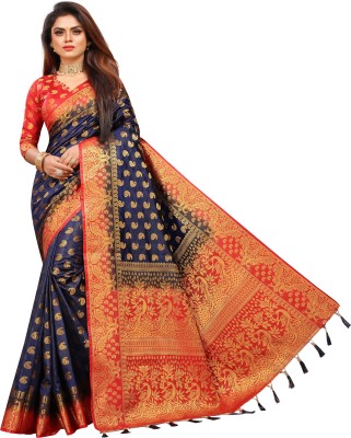 Perfect Wear Self Design Kanjivaram Cotton Silk Saree(Multicolor)