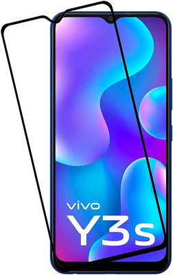 welldesign Edge To Edge Tempered Glass for Vivo Y3s(Pack of 1)