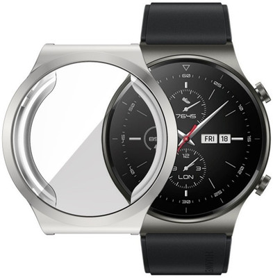 KAZUKI Front and Back Screen Guard for Huawei Watch GT 2 Pro Protective Bumper Case (Silver)(Pack of 1)