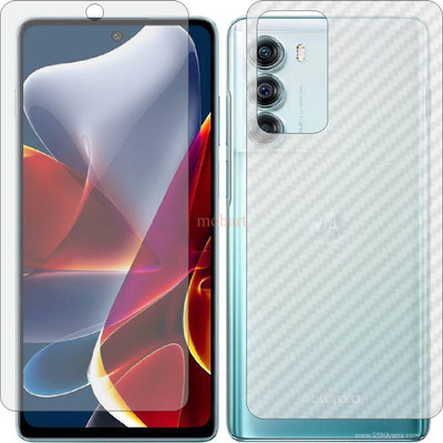 MOBART Front and Back Tempered Glass for MOTOROLA MOTO G200 5G (Front Matte Finish & Back 3d Carbon Fiber)(Pack of 2)