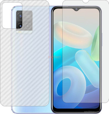 MOBART Front and Back Tempered Glass for VIVO Y 32 V2158A (Front Matte Finish & Back 3d Carbon Fiber)(Pack of 2)