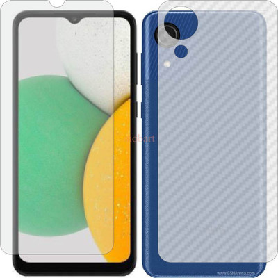 MOBART Front and Back Tempered Glass for SAMSUNG A03 CORE SMA032F (Front Matte Finish & Back 3d Carbon Fiber)(Pack of 2)