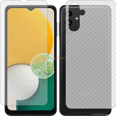 MOBART Front and Back Tempered Glass for SAMSUNG GALAXY A13 5G SMA136U (Front Matte Finish & Back 3d Carbon Fiber)(Pack of 2)