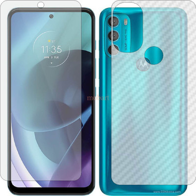 MOBART Front and Back Tempered Glass for MOTOROLA MOTO G71 5G (Front Matte Finish & Back 3d Carbon Fiber)(Pack of 2)