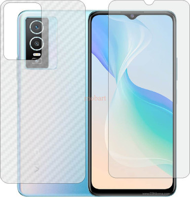 MOBART Front and Back Tempered Glass for VIVO Y 76 5G V2124 (Front Matte Finish & Back 3d Carbon Fiber)(Pack of 2)
