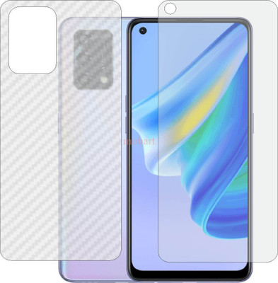 MOBART Front and Back Tempered Glass for OPPO A95 CHP2365 (Front Matte Finish & Back 3d Carbon Fiber)(Pack of 2)