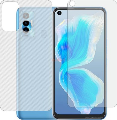 MOBART Front and Back Tempered Glass for TECNO CAMON 18I (Front Matte Finish & Back 3d Carbon Fiber)(Pack of 2)