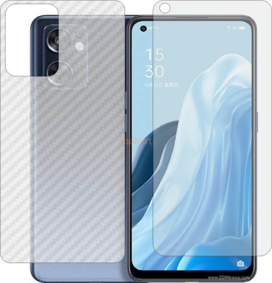 MOBART Front and Back Tempered Glass for OPPO RENO 7 SE 5G (Front Matte Finish & Back 3d Carbon Fiber)(Pack of 2)