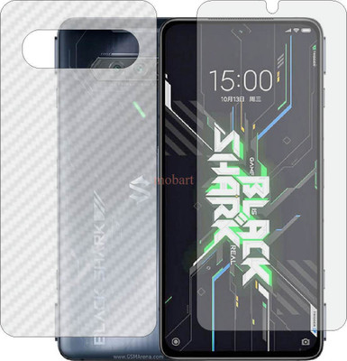 MOBART Front and Back Tempered Glass for XIAOMI BLACK SHARK 4S (Front Matte Finish & Back 3d Carbon Fiber)(Pack of 2)