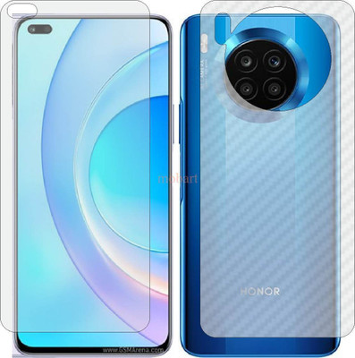 MOBART Front and Back Tempered Glass for HONOR 50 LITE NTNL22 (Front Matte Finish & Back 3d Carbon Fiber)(Pack of 2)
