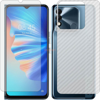 MOBART Front and Back Tempered Glass for TECNO SPARK 8T (Front Matte Finish & Back 3d Carbon Fiber)(Pack of 2)