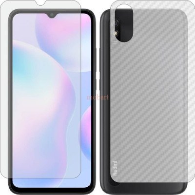 MOBART Front and Back Tempered Glass for XIAOMI REDMI 9I SPORT (Front Matte Finish & Back 3d Carbon Fiber)(Pack of 2)