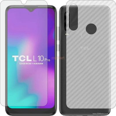 MOBART Front and Back Tempered Glass for TCL L10 PRO (Front Matte Finish & Back 3d Carbon Fiber)(Pack of 2)