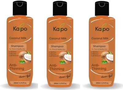 KAIPO Pure & Primium Coconut Mink Shampoo (3x200=600ml) ( Pack Of 3)(600)