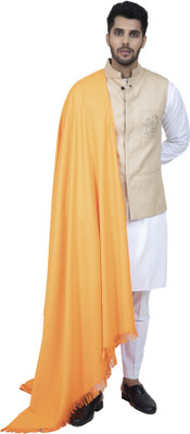 Shal-é-Pashm Polyester Solid Men Shawl(Orange)
