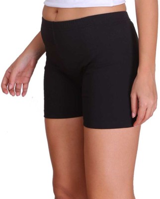 DRAXSTAR TRENDS Solid Women Black Cycling Shorts