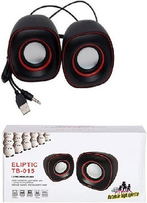 TERABYTE Black TB-015 USB Portable Laptop/Desktop Speaker, 2 W Laptop/Desktop Speaker(Red, Black, 2.0 Channel)