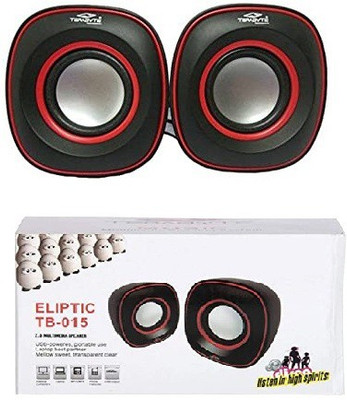 TERABYTE ™ ELIPTIC TB 015 2W Laptop/Desktop Speaker (Red, Black, Mono Channel) 2 W Laptop/Desktop Speaker(Red, Black, 2.0 Channel)