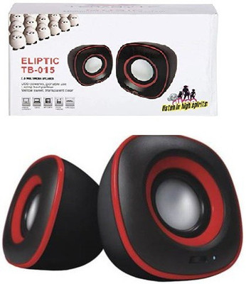 TERABYTE ™ TB-015 Mini USB 2.0 Multimedia USB Speaker for PC & Laptop 2 W Laptop/Desktop Speaker(Red, Black, 2.0 Channel)