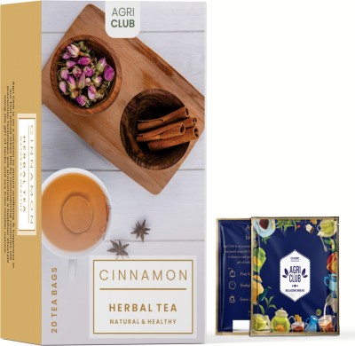 AGRI CLUB Cinnamon Herbal Infusion Tea | 20 Herbal Tea Bags |Boosts Immunity| Cinnamon Herbal Infusion Tea Bags Box(20 Sachets)