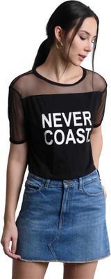 PEZOZ Casual Printed Women Black Top