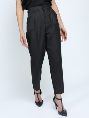 Tokyo Talkies Tapered Women Black Trousers