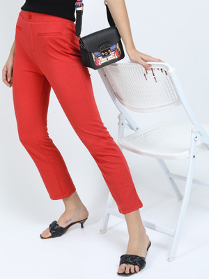 Tokyo Talkies Regular Fit Women Red Trousers