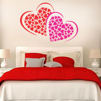 walkart 70 cm Wall Sticker-beautiful heart Design Self Adhesive Sticker(Pack of 1)