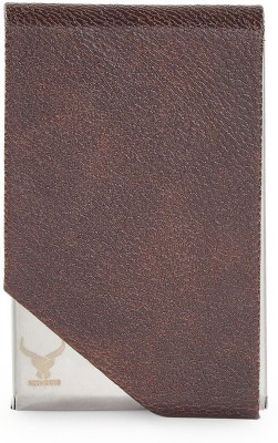 REDHORNS Men Evening/Party Brown Aluminium Card Holder(8 Card Slots)