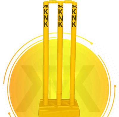KNK Plastic Yellow Cricket Stump Set Full Size(Yellow)