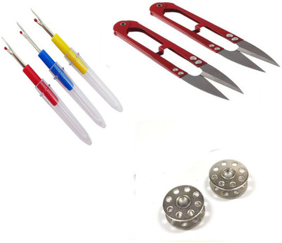 Crafts Haveli 3 Items Combo : 3 Seam Ripper, 2 Bobbin, 2 Thread Cutter