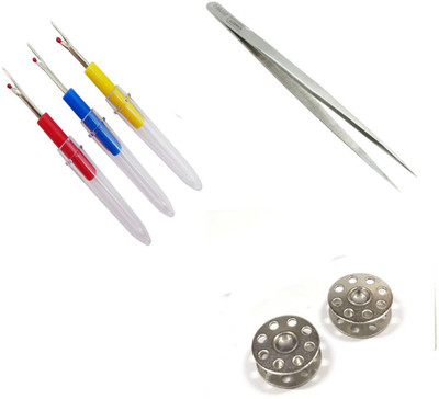 Crafts Haveli 3 Items Combo : 3 Seam Ripper, 2 Bobbin, Tweezer