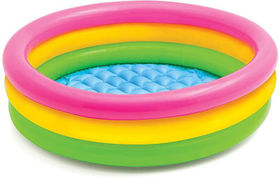 valuableplus Sunset Glow Baby Pool For kids Round Play Box Pool Bath Tub 1-5 Years Size 3ft(Multicolor)