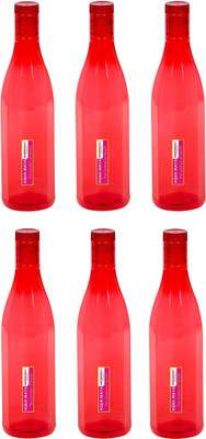 VARMORA 1 Litre Water Bottles (Set of 6) Red 1000 ml Bottle(Pack of 6, Red, Plastic)