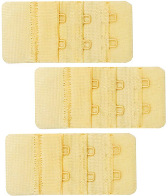 Wooger Bra Hook Extender 2 Hook 3 Eye Extender (Beige Pack Of 3) Hook Extender(Beige Pack of 3)