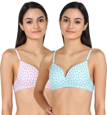 Cup's-In Satar-PD Bra Women Minimizer Non Padded Bra(Pink, Blue)