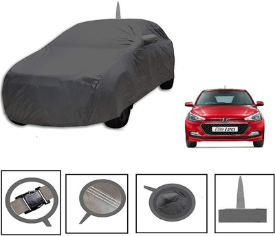 MOCKHE Car Cover For Hyundai Elite i20 (With Mirror Pockets)(Grey)