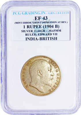 the coins INDIA BRITISH EDWARD VII ONE RUPEE 1904 B P C G GRADING Medieval Coin Collection(1 Coins)