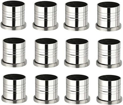 LEEZEN Architectural Hardware Silver Rod Rail Bracket, Curtain Rods, Curtain Knobs, Curtain Hooks Metal(Pack of 12)
