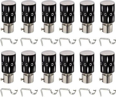 LEEZEN Architectural Hardware Silver Rod Rail Bracket Metal(Pack of 12)