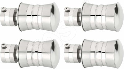 FAST Silver Rod Rail Bracket, Curtain Knobs Metal(Pack of 4)