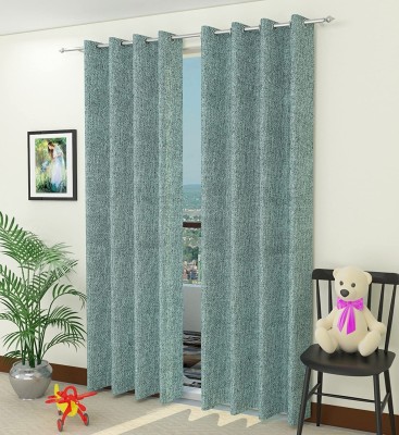 Freshfromloom 275 cm (9 ft) Polyester Room Darkening Long Door Curtain (Pack Of 2)(Plain, Light Green)