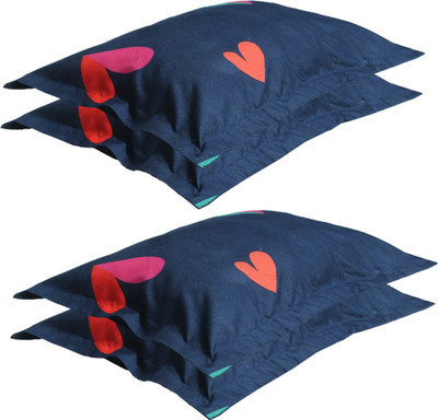 RRB TEXTILE Cotton Pillows Cover(Pack of 4, 50 cm*75 cm, Blue)