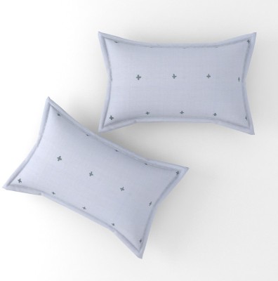 Stashberg Floral Pillows Cover(Pack of 2, 45.72 cm*71.12 cm, Light Blue)