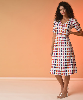 CAMPUS SUTRA Women A-line Multicolor Below Knee Dress